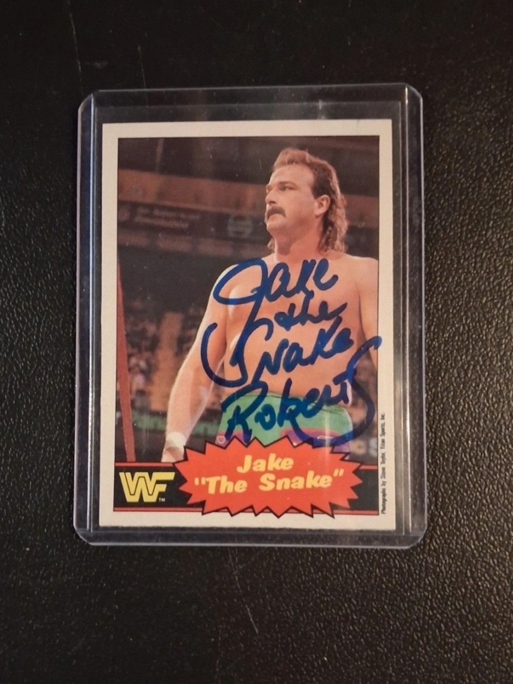 Autographed Jake "The Snake" Roberts Hand Signed Rookie Card WWE Trading Card